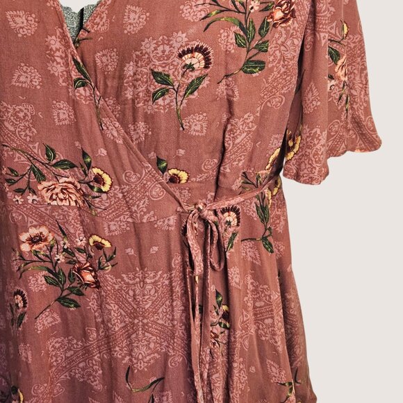 Torrid Floral Wrap Blouse - Picture 2 of 5